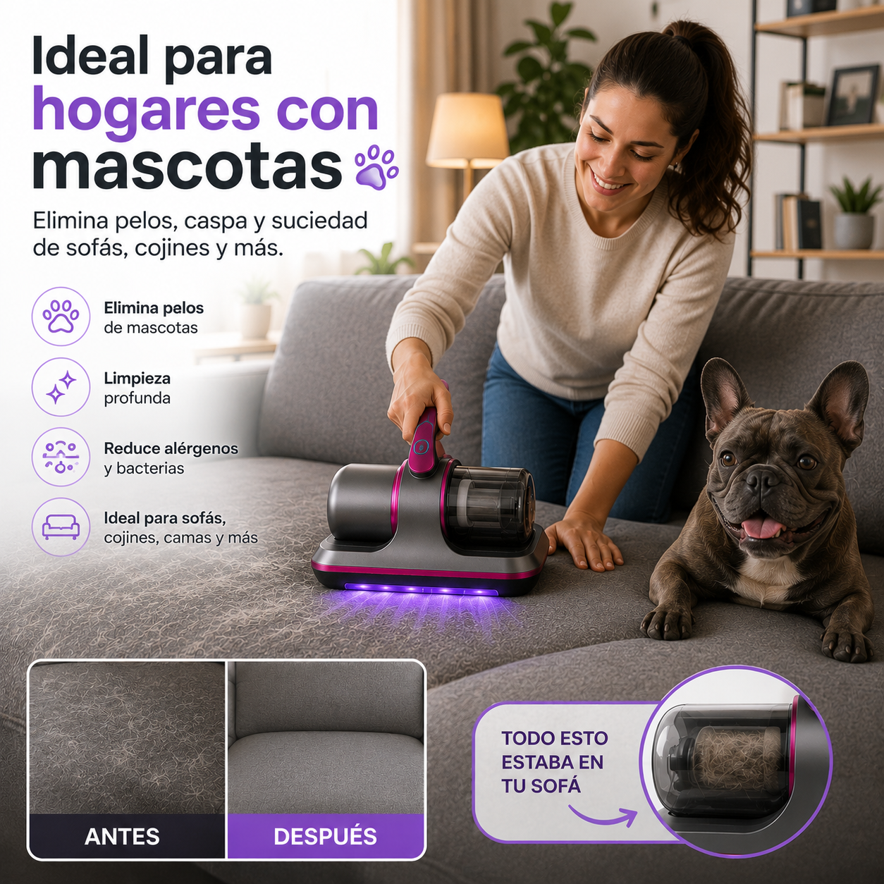 DustShield™ | Aspiradora Antiácaros UV