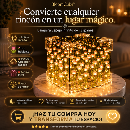 BloomCube™ |Lámpara Espejo de Tulipanes